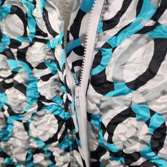 Woman Blue White Black Ruby Rd Crinkle Textured Jacket Long Sleeve Full Zip 1X - Picture 8 of 11